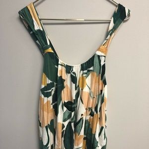 Tropical Boho Flowy Crop Type Tank Top • M